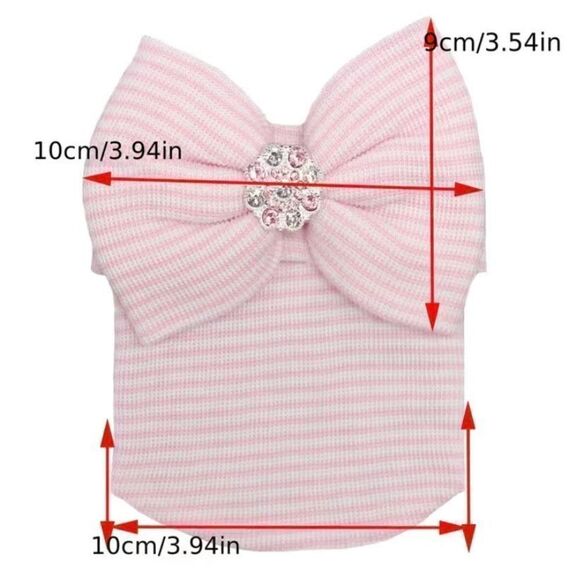 MiKoo New Newborn Bow and Rhinestone Jeweled Medallion Hospital Hat - Picture 4 of 4